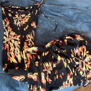 Rat & Boa Black Maxi Dress with Multicolor Floral Pattern